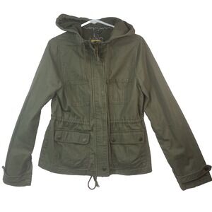 Prince & Fox Drab Green Olive Army Military jacket Women's Sz L Utility